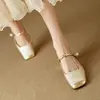 Zapatos Mary Jane de estilo chino retro, colección otoño 2026, zapatos de salón de punta cuadrada poco profundos, nuevos zapatos versátiles de tacón grueso para mujer