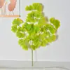 Decoração de folha de ginkgo artificial, folhas falsas, galhos de plástico, folhas de figueira artificial, amarelo e verde, para casamentos e celebrações