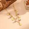 Moda Transfronteriza Lujo Ligero Simple Acero de Titanio Disco Corazón Estrella Mariposa Collar Cadena para Clavícula Versátil Joyería para Mujer