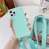 Funda de silicona para iPhone 15 Pro, funda protectora con cordón ajustable para Samsung S24