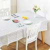 Toalha de Mesa de Plástico Pvc Impermeável, à Prova de Óleo, Anti-Escaldante, Sem Lavagem, Toalha de Mesa Escandinava, Toalha de Mesa para Mesa de Centro Xadrez Estampada Pequena e Fresca
