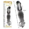 Condón Agradable de Diente de Lobo Escamoso para Hombres, Condón de Cristal Vibratorio Extendido Usable, Restricción de Bloqueo de Semen, Juguete Sexual