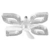 Luz de ventilador de techo de cristal floral, luz de ventilador de techo para sala de estar del hogar, luz de ventilador de techo de alto viento, lámpara de ventilador atornillable, ventilador integrado, candelabro ventilador