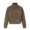 Jaqueta de botões estilo retro americano Napoleão com gola alta, unissex, corte solto, peça de outer wear casual de alta qualidade, moderna