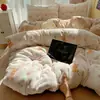 Conjunto de Cuatro Piezas de Leche Polar A-Class Fresco y Lindo para Bebés y Niños, Funda de Edredón Individual Espesa Cálida de Invierno, Conjunto de Tres Piezas para Dormitorio de Estudiantes