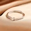 Anillos de Pareja Nudo Doble de Plata Pura S999, Lujo Ligero, Gama Alta, Versátiles, Simples, Anillos Mobius Ajustables para Mujer