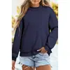 Otoño Invierno 2026 Nuevo Amazon Transfronterizo Europeo y Americano Sudadera de Cuello Medio Versátil Color Sólido Manga Larga Sudadera con Capucha Top para Mujer