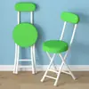 Silla Plegable Taburete Pequeño Uso en Casa Taburete Plegable Resistente Taburete Alto Taburete Sencillo con Respaldo Taburete Redondo Portátil