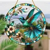 Série Estilo Boêmio Cristal Azul Pintado Fênix Decoração Colorida Pingente Redondo de Acrílico para Interior e Exterior
