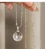 Colar Pingente de Cristal Branco Gelo Natural Acessórios para Mulheres, Design Outono e Inverno Corrente para Clavícula, Joia de Corrente para Pescoço Nicho de Luxo Leve