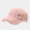 Comercio Electrónico Transfronterizo Nueva Letra R Gorra de Felpa Gruesa con Pico de Pato Hace que la Cara Parezca Más Pequeña Compras Casuales al Aire Libre de Invierno Gorra de Béisbol
