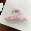 Pinza de Pelo de Felpa con Letra para Otoño e Invierno, Pasador Dulce con Cara Sonriente, Pinza de Tiburón para Peinado Recogido en la Parte Trasera de la Cabeza, Adecuado para Cabello Grueso, Accesorio para el Cabello para Mujeres