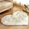 Alfombra Popular Transfronteriza con Forma de Corazón de Lana Sintética para Sala de Estar y Sofá, Linda, Gruesa, Lavable a Máquina, Alfombra para Mesita de Noche en Casa para Dormitorio