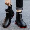 Botas de lluvia de media pantorrilla estilo coreano para hombre y mujer, antideslizantes, impermeables, de moda, con forro polar cálido, zapatos de goma, zapatos cortos para agua, sobrecalzado, transfronterizo