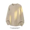 Novedad Otoño 2026 Estilo Hong Kong Blanco Talla Grande Manga Larga Texturizada Camiseta M-5X HT26909-TeP20