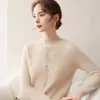 Estilo Simples Gola Alta Cashmere Feminino 2026 Outono/Inverno Suéter Strass Slim Fit Tricô de Lã Camada Base