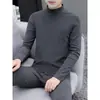 De veludo inverno meia-gola roupa íntima térmica terno masculino Jovem Estudante roupa íntima longa calça longa