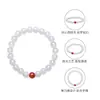 Pulsera de Ágata Blanca Natural, Cuentas de Ágata Roja Natural, Pulsera de Diseño Redonda de Ágata Roja al por Mayor