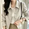 Elegante e sofisticado top casaco de malha de manga comprida estilo Chanel moda coreana casaco estilo coreano slim fit