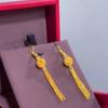 Novos Brincos de Lanterna Vazada Femininos Loja de Ouro Mesmo Estilo Banhado a Ouro Vintage Chinês Brincos de Pingente de Hortênsia Brincos Elegantes