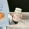 Taza Térmica de Flor de Concha de Moda para Niñas, Taza de Café para Beber Directamente Linda y Divertida, Taza de Viaje, Taza de Regalo con Colador de Té