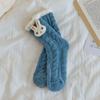 Meias de Coral Fleece para Mulheres, Outono e Inverno, Espessadas, Quentes, Fofas, Para Dormir, Casa, Chão, Maternidade, Pelúcia, Macias, Meias de Cano Médio