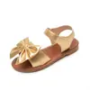 Sandalias Brillantes con Moño para Niñas Suela Suave Antideslizante Velcro Punta Abierta Estilo Dulce de Princesa Zapatos para Niñas