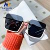 Gafas de Sol Retro Marrones de Media Montura Personalizadas para Mujer 2026 Nuevas Tendencia Estilo Coreano Gafas de Sol de Alta Gama Sin Gafas de Maquillaje para Hombre