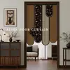 Cortina de Puerta Irregular Imitación Lino Nuevo Estilo Chino Patrón Floral y de Pájaros Cortina Hueca para Puerta Dormitorio Sala de Estar Vestíbulo Cortina Divisoria Venta al por Mayor