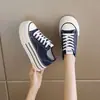 Zapatos de Lona Blancos con Grulla de Almohada para Mujer 2026 Nuevo Verano Persona Baja Casual Versátiles Zapatos Blancos Talla 34 Deportivos Suela Gruesa Aumentar