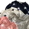 Camiseta casual de manga larga para niños, nuevo estilo primavera y otoño 2026 con estampado de estrellas para niños y niñas, camiseta básica para bebé, holgada y elegante