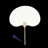 Abanico de Laca DIY en Blanco Abanico Redondo Engrosado Tablero de PVC Laca Tradicional Teñido a Mano Atracción Turística Abanico de Laca Grande