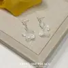 Pendientes de Pétalo con Concha Blanca Frescos y Minimalistas, Pendientes Exquisitos de Gama Alta de Nicho Que Hacen que los Rostros Cuadrados y Redondos Luzcan Más Delgados, Venta al por Mayor