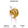 Anillo de Moda Irregular Brillante Curvado con Diseño Único de Acero Inoxidable para Hombres y Mujeres, Superventas Transfronterizo
