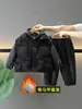 0087 Conjunto de Três Peças com Colete de Penas de Algodão para Meninos Nova Roupa de Outono e Inverno Suéter de Veludo para Crianças Jeans Engrossado