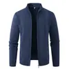 2026 Otoño/Invierno Transfronterizo Nuevo Suéter de Punto Jacquard con Cuello Alto y Forro Polar para Hombre Talla Grande Moda Casual Chaqueta para Hombre