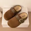 Sapatos Birkenstock sola grossa salto oculto bico fechado meias chinelos femininos calçados para exterior 2026 outono novo decoração com fivela de metal sapatos para pessoa preguiçosa
