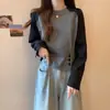 Camiseta de Manga Larga Raglán con Hombro Normal para Mujer de Otoño, Favorecedora para Figuras Más Robustas, Adelgazante, Cubre Vientre, Diseño Elegante