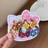 Elásticos de cabelo, tiaras e cordões de cabelo de desenho animado para meninas, com um design pequeno e fofo na cor café com leite, perfeitos para outono e inverno.
