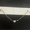 Tobillera Corazón Perla Blanca Oro 18K Acero Inoxidable Titanio Joyería Set de Lujo Ligero Nuevo Estilo Transfronterizo Europeo y Americano Accesorios
