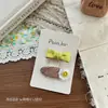 Nova Presilha de Cabelo de Tecido Bordada à Mão com Flor e Laço Doce para Crianças da Coreia do Sul Presilha Bico de Pato Presilha para Cabelo Quebrado Presilha para Franja