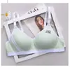 Sujetador sin costuras de algodón puro con copas triangulares para niñas Ropa interior Push-Up Fino sin varillas Ropa interior para estudiantes