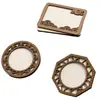 Estilo Antiguo Brocado Song Imán para Nevera Accesorios de Marco de Madera DIY Montaje de Marco Redondo para Foto Bordado Pieza de Madera Accesorios Hechos a Mano para Imán de Nevera