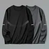 [Envío Rápido] Camiseta de Manga Larga para Hombre, Ropa Interior de Otoño para Hombre, Corte Holgado, Capa Base Elástica, Camiseta Estampada para Hombre