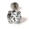 Brincos de Stud de Titânio F136 com Garras Redondas, Studs de Osso de Orelha com Diamante Único de 0,9 mm, Studs Cocleares, Acessórios de Orelha para Piercing