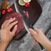 Conjunto de facas de cozinha Cross-Border com cabo de madeira em aço inoxidável, cores populares, para cozinhar, cortar legumes e frutas. Faca Santoku, utensílio de cozinha doméstico.