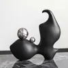 Escultura Geométrica Abstrata de Luxo Leve, Enfeites de Formato Especial, Escritório de Vendas de Showroom, Prateleira Antiga, Hall de Entrada, Obra de Arte Decorativa Suave para Interiores