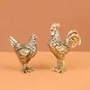 Adorno Zodiacal de Gallo de Latón: Decoración del Hogar de Gallo y Gallina para Sala de Estar, Escritorio, Mascota de Té