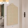 Tablero de madera maciza con agujeros para pasillo, zapatero, estante de almacenamiento superior, modelo de fondo para colgar en la pared del hogar
