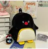 Linda Bolsa Cruzada de Peluche de Pingüino Gordito de Dibujos Animados para Niñas, Nueva Mochila Ligera de Peluche para Estudiantes de Otoño e Invierno